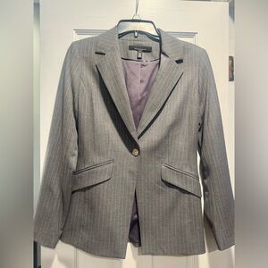 White House Black Market Gray Pinstripe Blazer